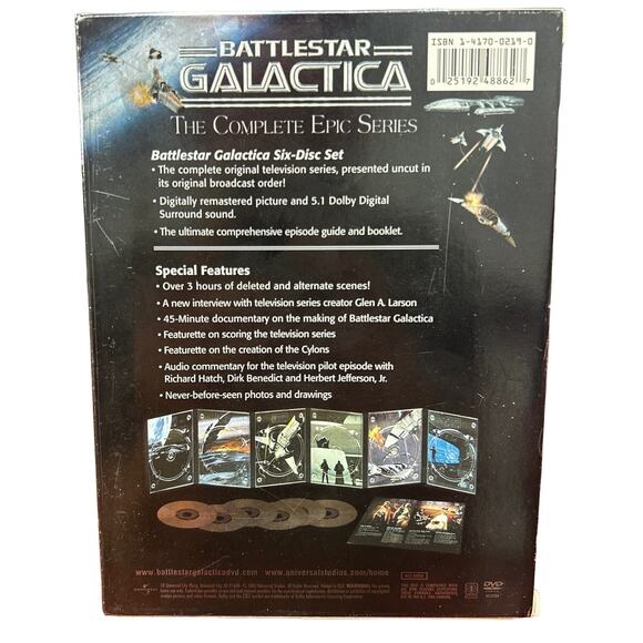 2003 Battlestar Galactica Complete Series 6 Disc DVD Box Set Collection - Picture 2 of 2
